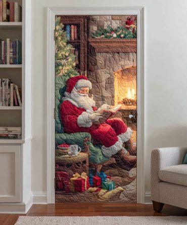 Fireside Reading Quilted Door Cover