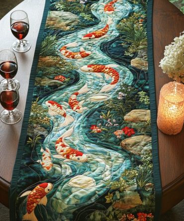 Fish Glide Quilted Table Runner