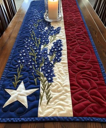 Flag Blooms Quilted Table Runner