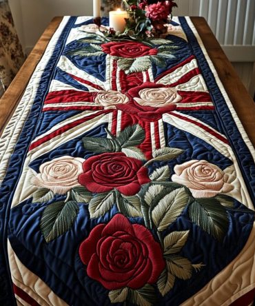 Flag Blossoms Quilted Table Runner