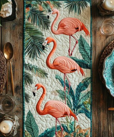 Flamingo Days Quilted Table Runner