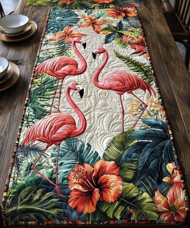 Flamingo Groove Quilted Table Runner