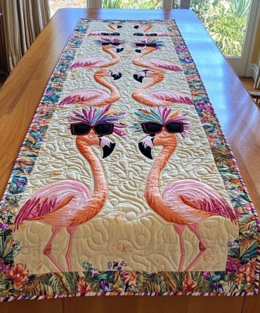 Flamingo Vibes Quilted Table Runner