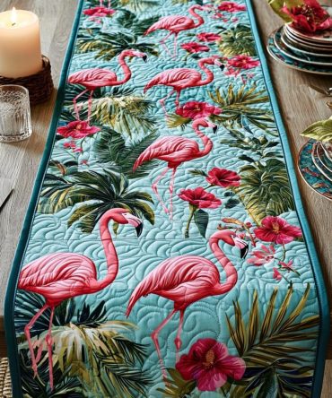 Flamingo Vibes Quilted Table Runner