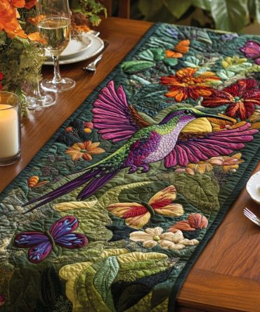 Flight Of Beauty Quilted Table Runner