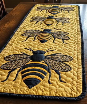 Flight Of The Bumblebee Quilted Table Runner