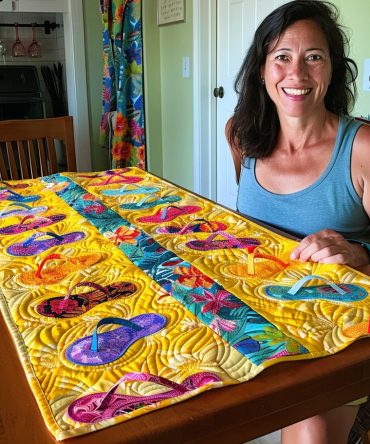 Flip-Flop Frenzy Quilted Table Runner