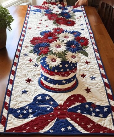 Floral Freedom Quilted Table Runner