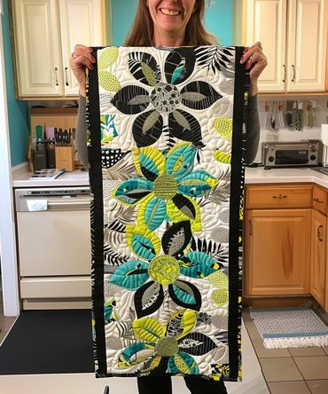 Floral Harmony Quilted Table Runner