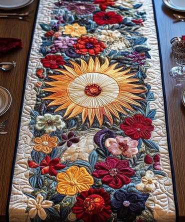 Floral Bliss Quilted Table Runner