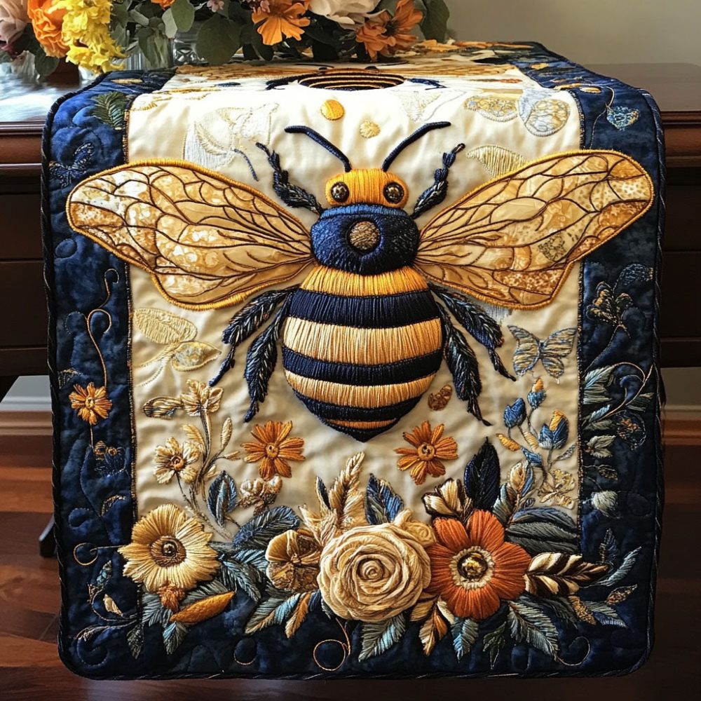 Floral Buzz Quilted Table Runner