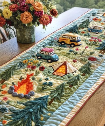 Floral Camp Vibes Quilted Table Runner