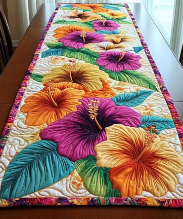 Floral Delight Quilted Table Runner