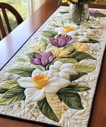 Floral Delight Quilted Table Runner