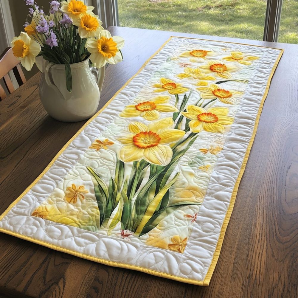 Floral Delight Quilted Table Runner