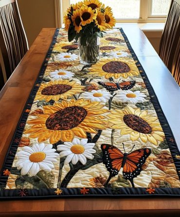 Floral Delight Quilted Table Runner