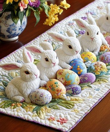 Floral Easter Parade Quilted Table Runner