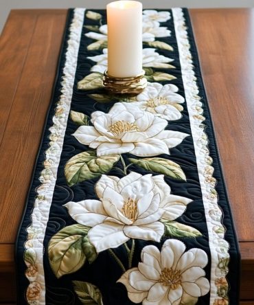 Floral Elegance Quilted Table Runner