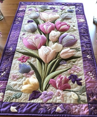 Floral Elegance Quilted Table Runner