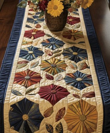 Floral Elegance Quilted Table Runner