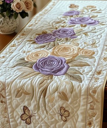 Floral Embrace Quilted Table Runner