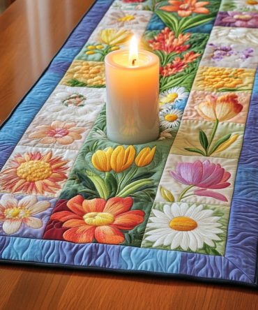 Floral Fantasy Quilted Table Runner