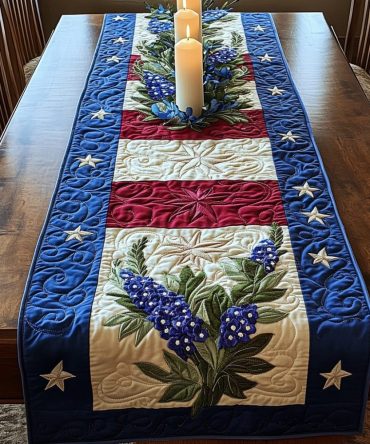 Floral Flag Quilted Table Runner