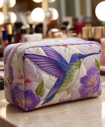 Floral Flight Quilted Makeup Bag
