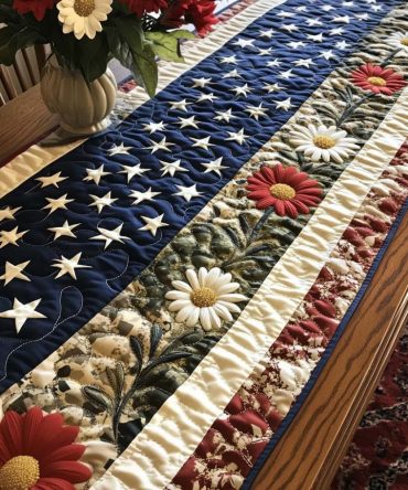 Floral Freedom Quilted Table Runner