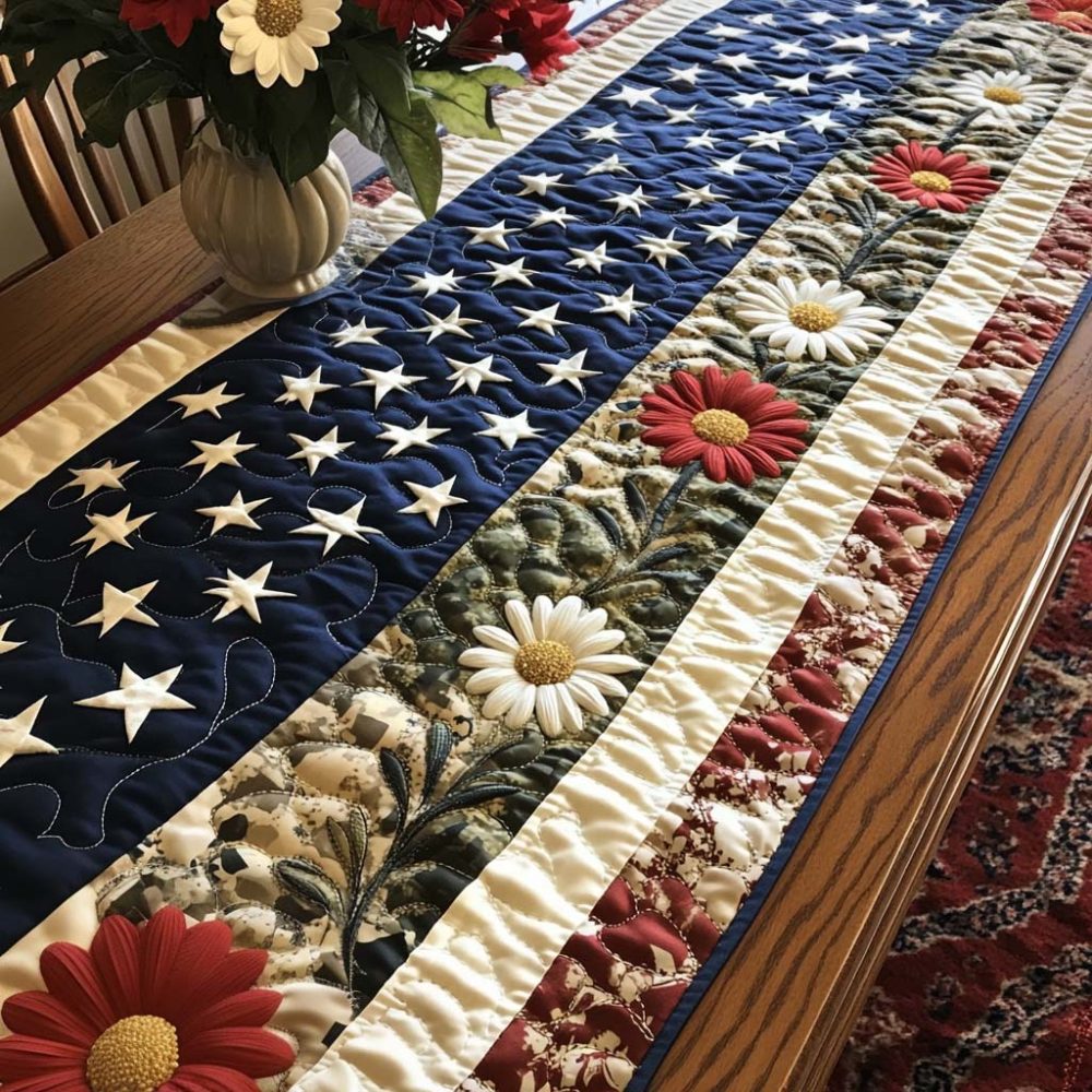 Floral Freedom Quilted Table Runner