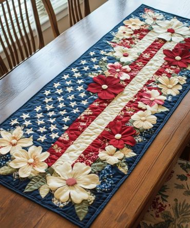 Floral Glory Quilted Table Runner
