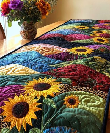 Floral Glow Quilted Table Runner