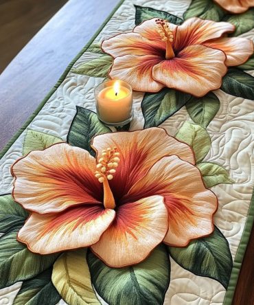 Floral Glow Quilted Table Runner