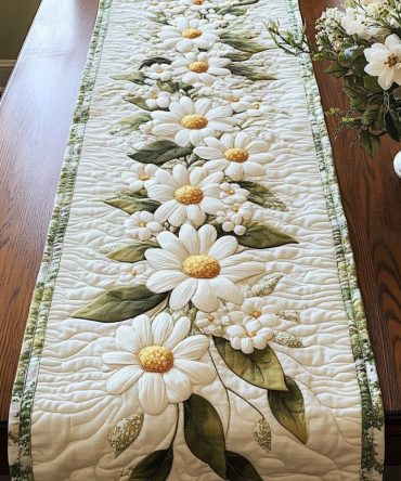 Floral Grace Quilted Table Runner