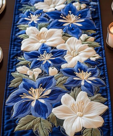Floral Harmony Quilted Table Runner