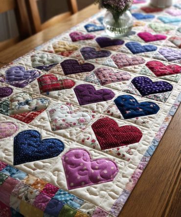 Floral Heartloom Quilted Table Runner