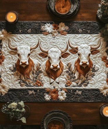 Floral Herd Quilted Table Runner