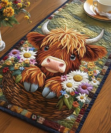 Floral Highland Quilted Table Runner