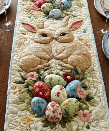 Floral Hop Quilted Table Runner
