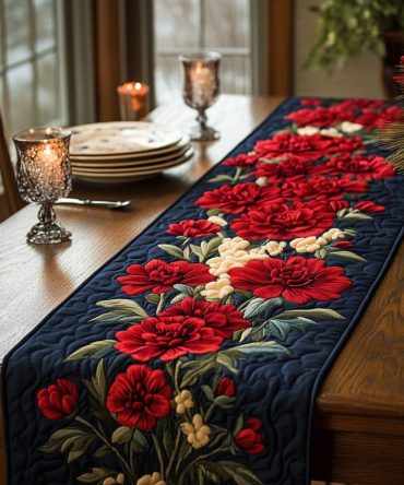 Floral Kiss Quilted Table Runner