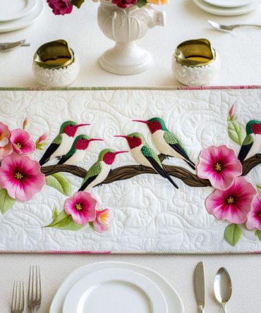 Floral Melody Quilted Table Runner