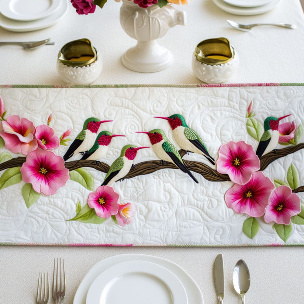 Floral Melody Quilted Table Runner