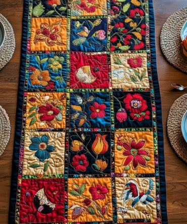 Floral Patch Quilted Table Runner