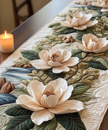Floral River Quilted Table Runner