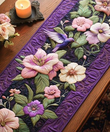 Floral Serenade Quilted Table Runner