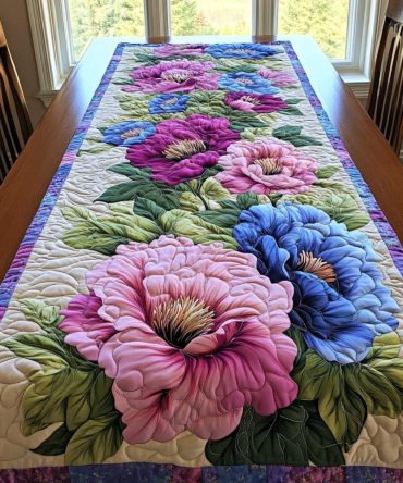 Floral Serenity Quilted Table Runner