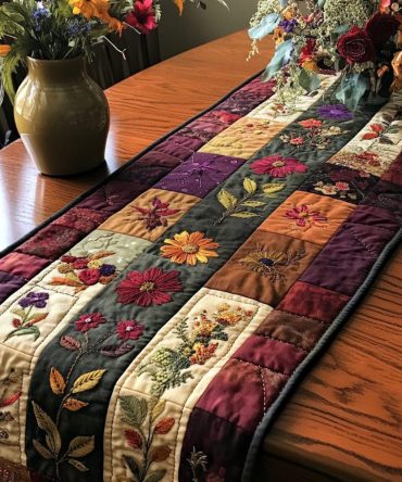 Floral Trails Quilted Table Runner