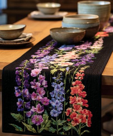 Floral Twilight Quilted Table Runner