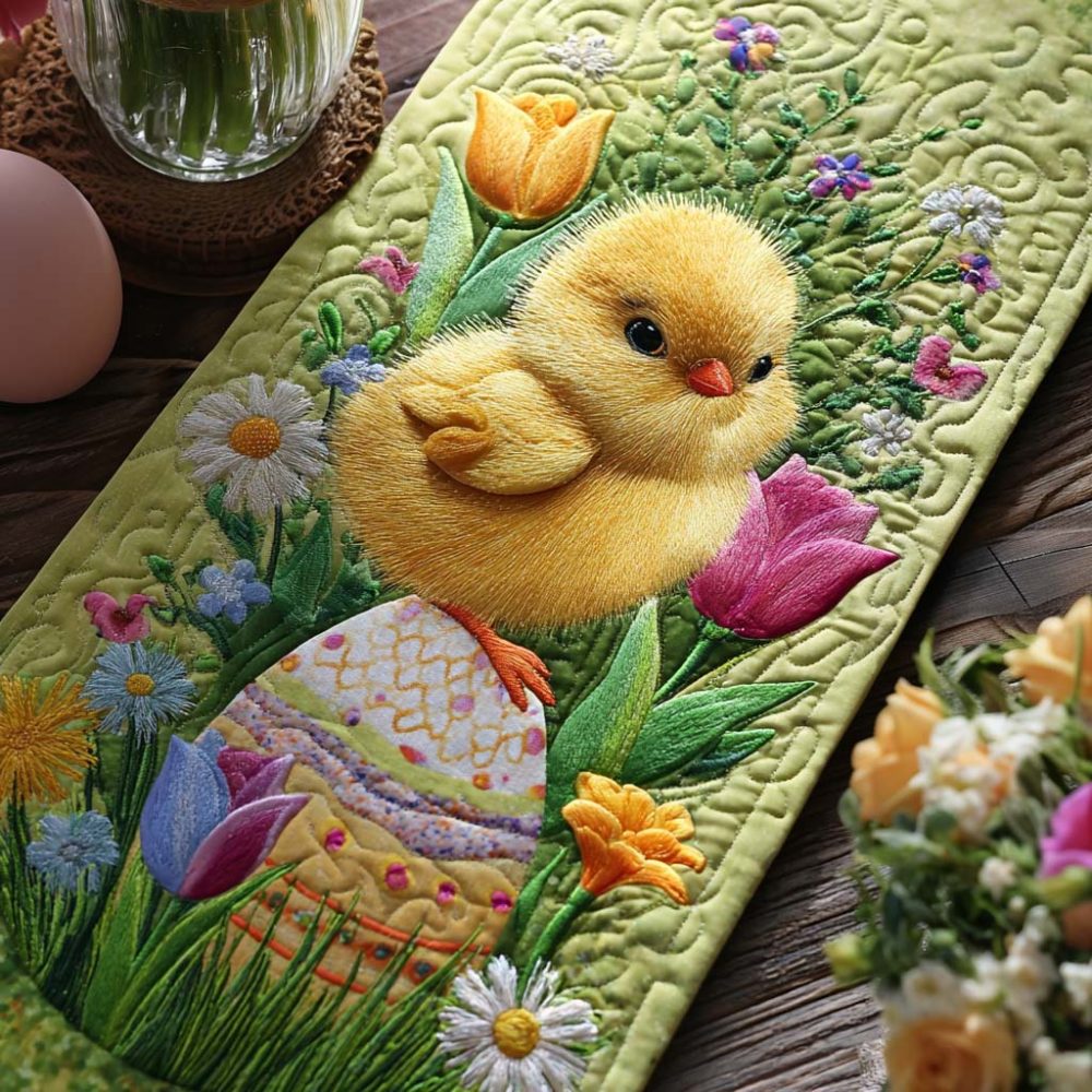 Floral Whimsy Quilted Table Runner