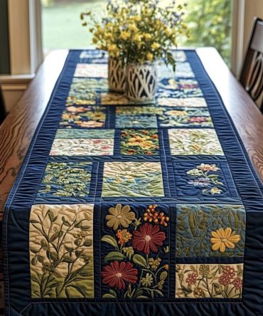 Floral Whisper Quilted Table Runner